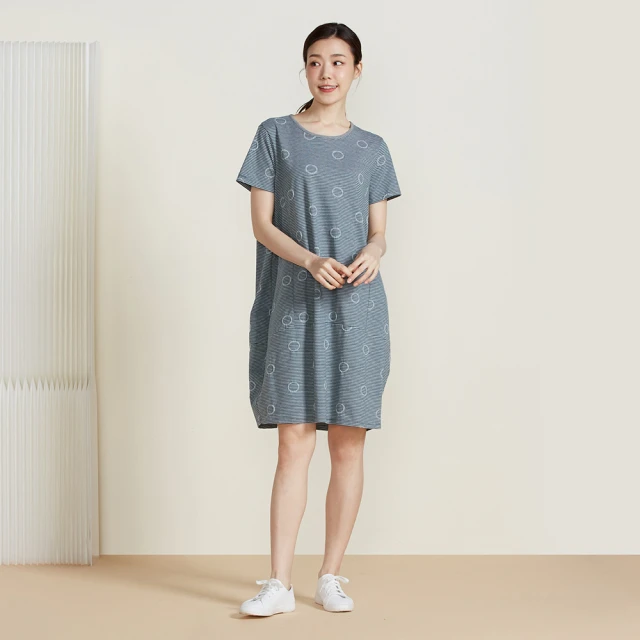 【YVONNE 以旺傢飾】條紋提花長袖洋裝(迷霧灰) 歷史價格詳細信息