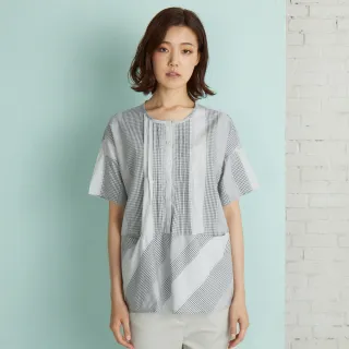 【YVONNE 以旺傢飾】細條紋印花半開襟七分袖洋裝(岩石灰) 歷史價格詳細信息