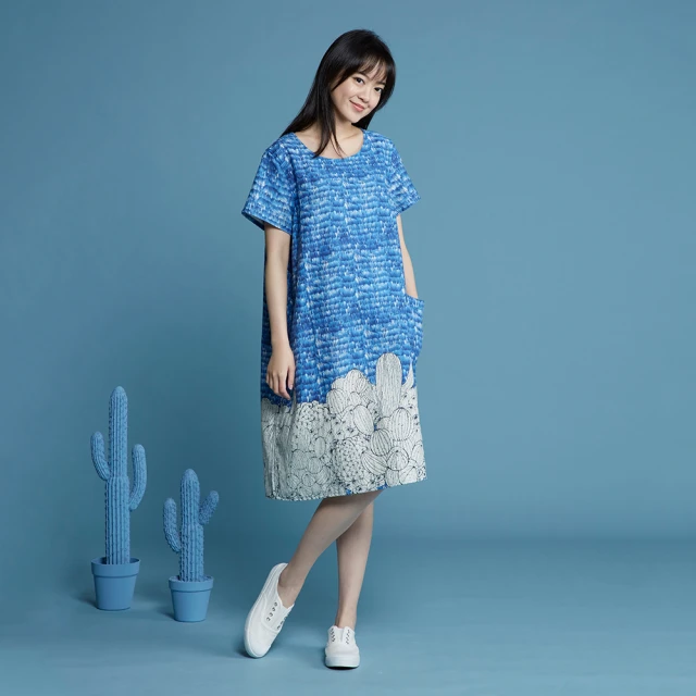 【YVONNE 以旺傢飾】寶石緹花直筒長褲(春日藍M) 歷史價格詳細信息