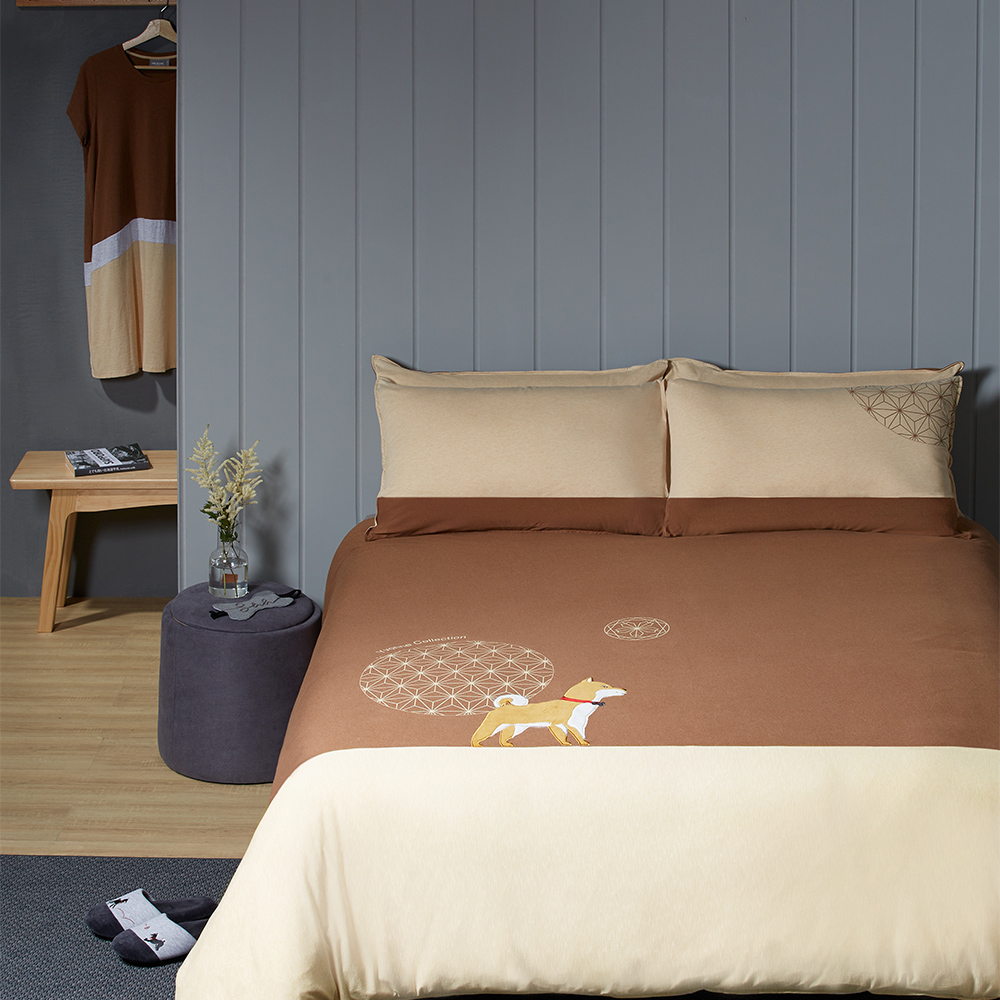 【YVONNE 以旺傢飾】100%美國純棉被套+枕套組-直條紋 冰灰藍(加大) 歷史價格詳細信息