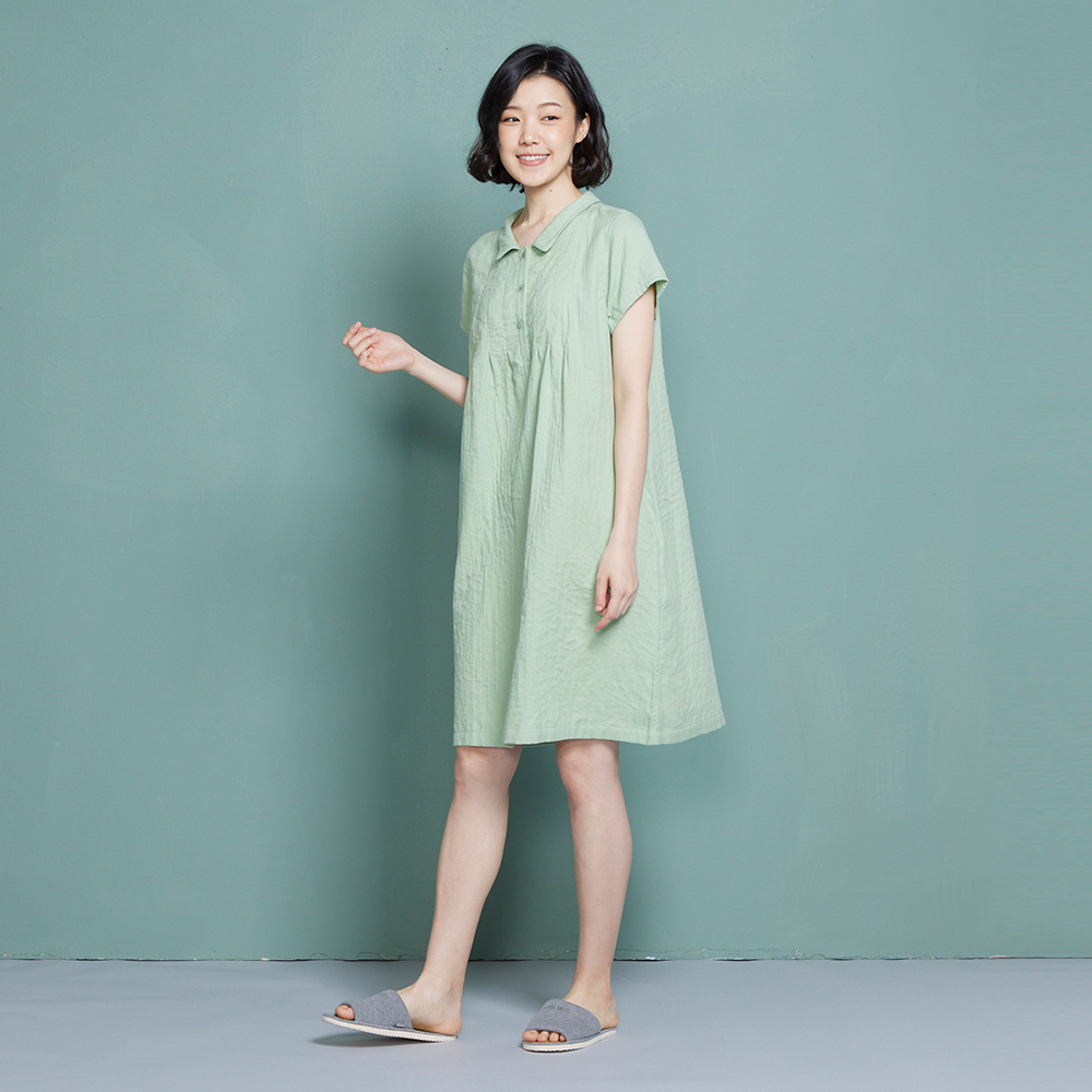 【YVONNE 以旺傢飾】以旺娃娃圓領滾邊短袖洋裝(暗灰) 歷史價格詳細信息