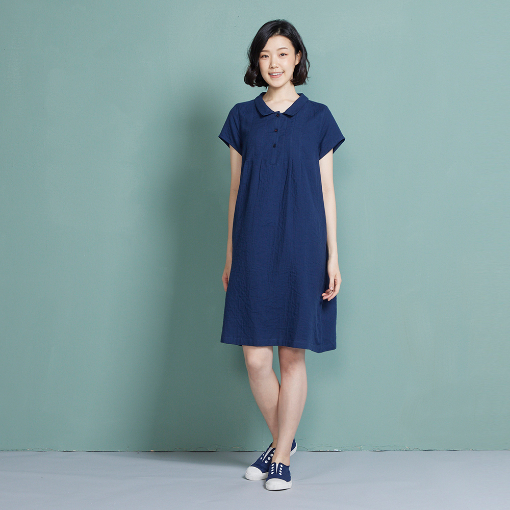 【YVONNE 以旺傢飾】以旺娃娃圓領滾邊短袖洋裝(暗灰) 歷史價格詳細信息