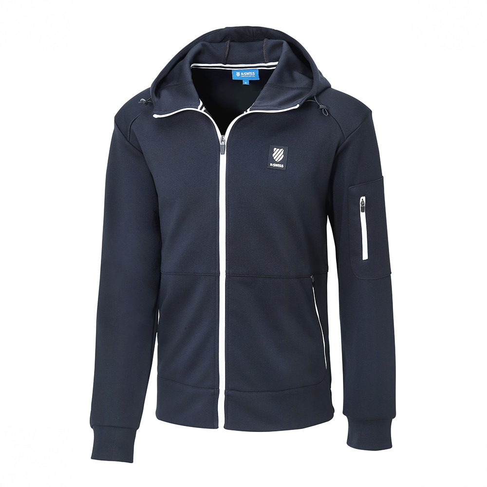 K-SWISS PF Hoody Jacket連帽運動外套-男-白 歷史價格詳細信息