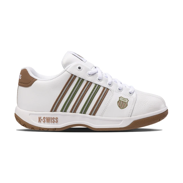 K-SWISS 男生 白色 咖啡色 皮革 舒適 防水 運動 休閒鞋 08389103 歷史價格詳細信息