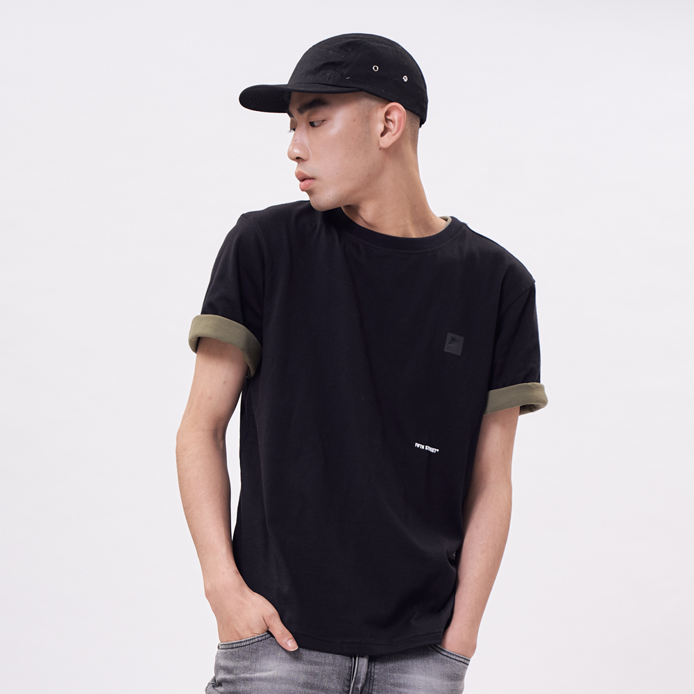 【5th STREET】男露營道具印花短袖T恤(青綠色) 歷史價格詳細信息