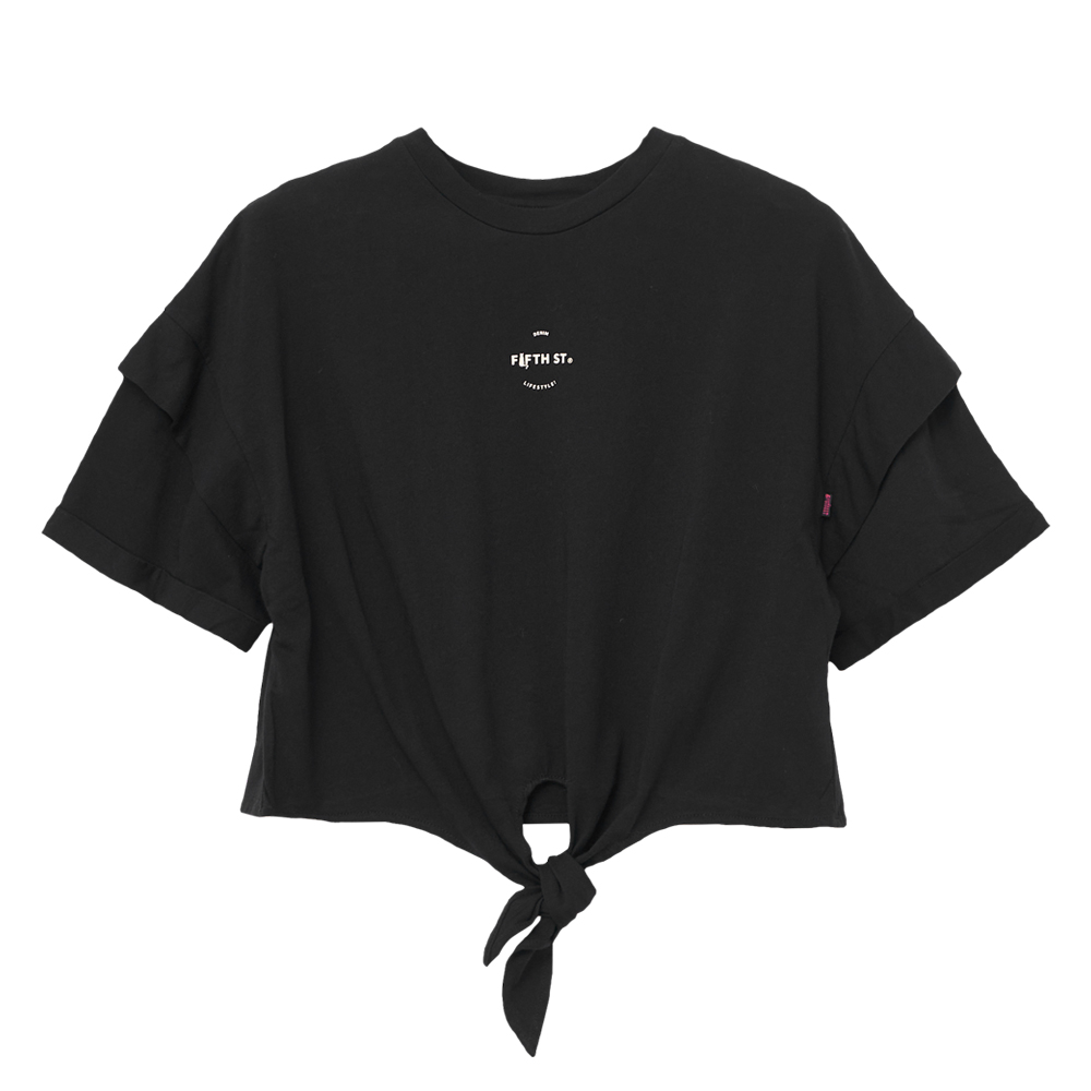 【5th STREET】女裝流蘇印花背心-黑色 歷史價格詳細信息