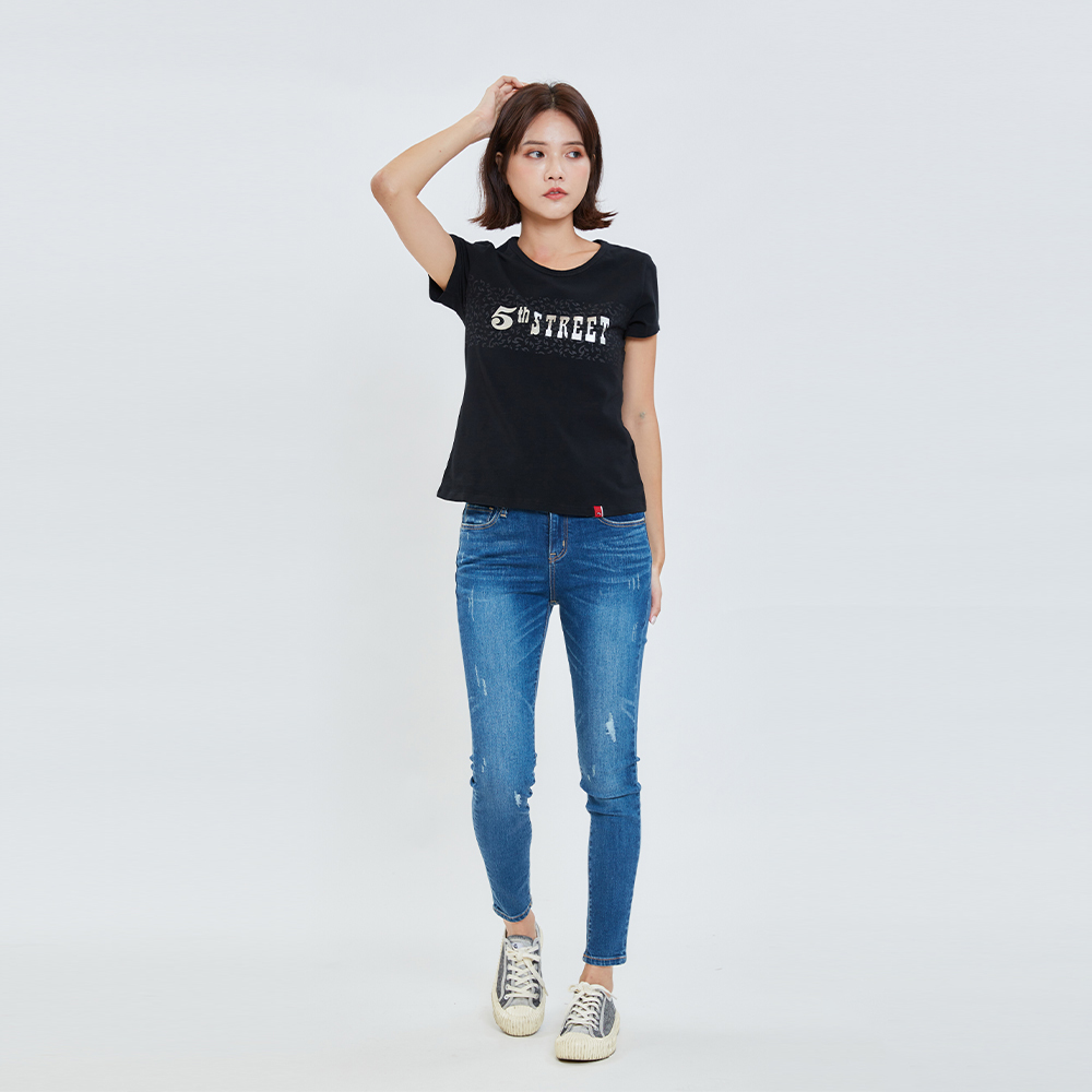 【5th STREET】女牛仔長版長袖襯衫-拔洗藍 歷史價格詳細信息