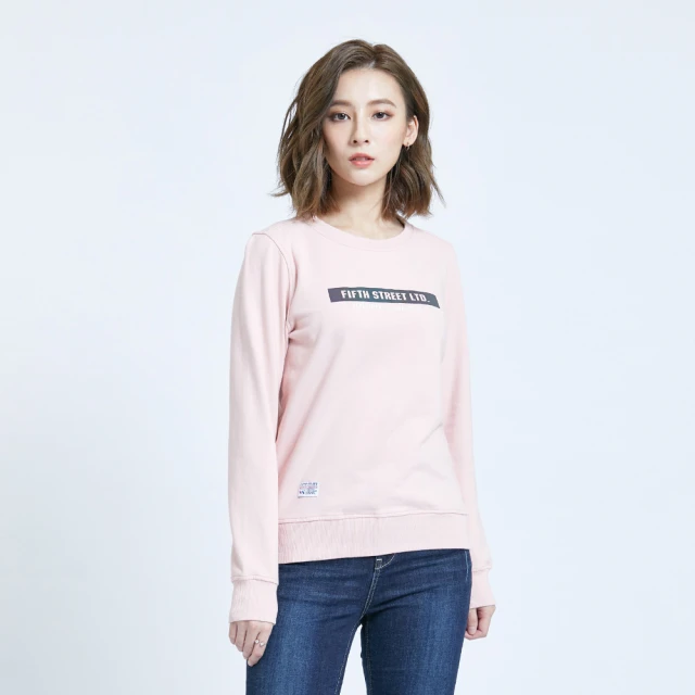 【5th STREET】女裝彩色LOGO英文印字寬版短袖T恤-杏色(山形系列) 歷史價格詳細信息
