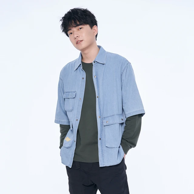 【5th STREET】男多口袋工作寬直筒褲-墨綠 歷史價格詳細信息