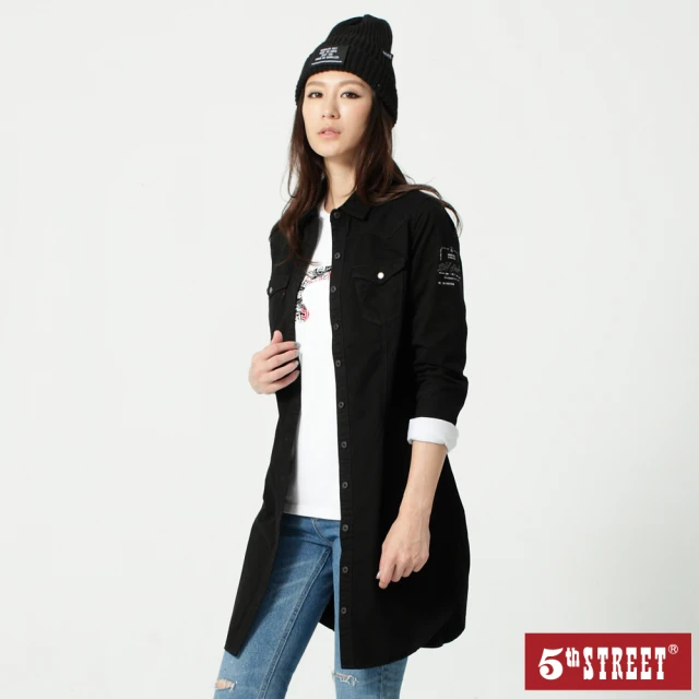 【5th STREET】女長版異素材剪接外套-黑色 歷史價格詳細信息