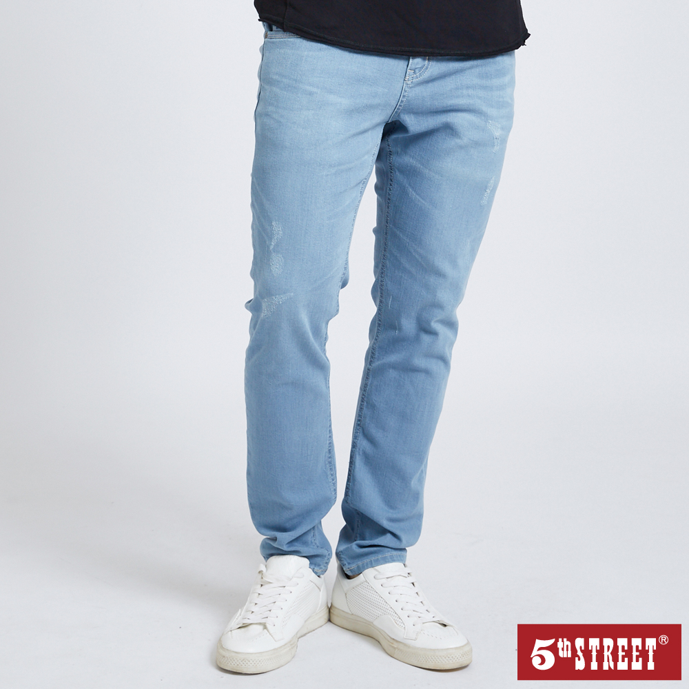 【5th STREET】男牛仔刷破短褲-中古藍 歷史價格詳細信息