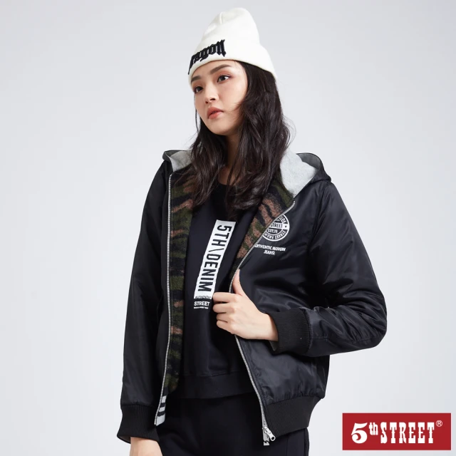 【5th STREET】女雙拉鍊厚長袖T恤-黑色 歷史價格詳細信息