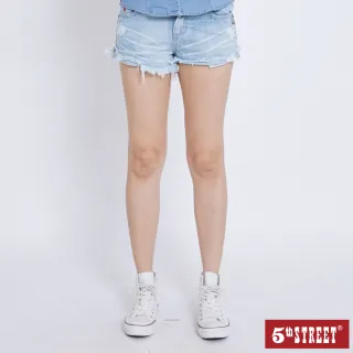 【5th STREET】女復古磨破7分褲-漂淺藍 歷史價格詳細信息