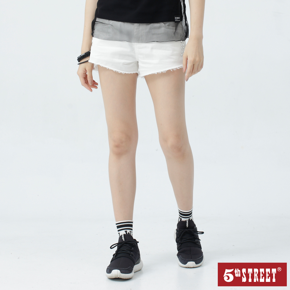 【5th STREET】女歐美休閒風窄直筒褲-中古藍 歷史價格詳細信息