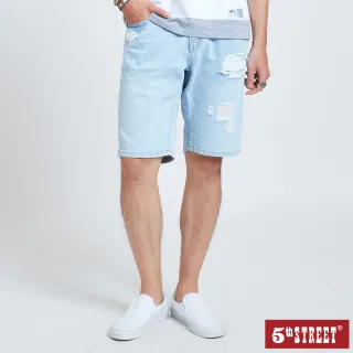 【5th STREET】男牛仔刷破短褲-中古藍 歷史價格詳細信息