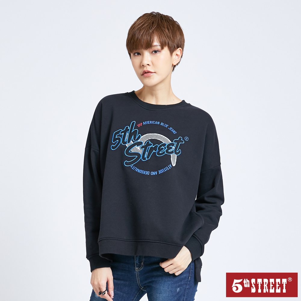 【5th STREET】女寬版側開衩短袖T恤-黑色 歷史價格詳細信息