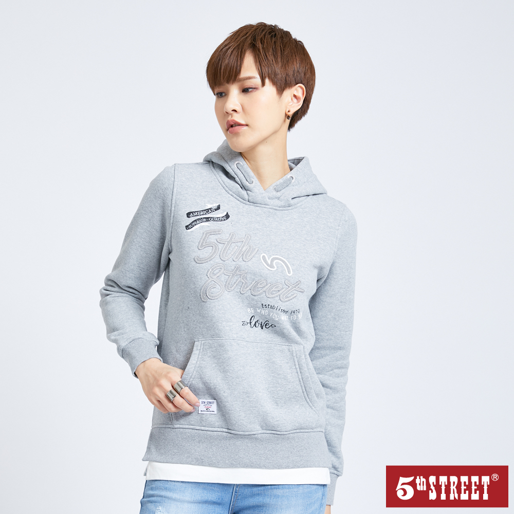 【5th STREET】女雙拉鍊厚長袖T恤-黑色 歷史價格詳細信息
