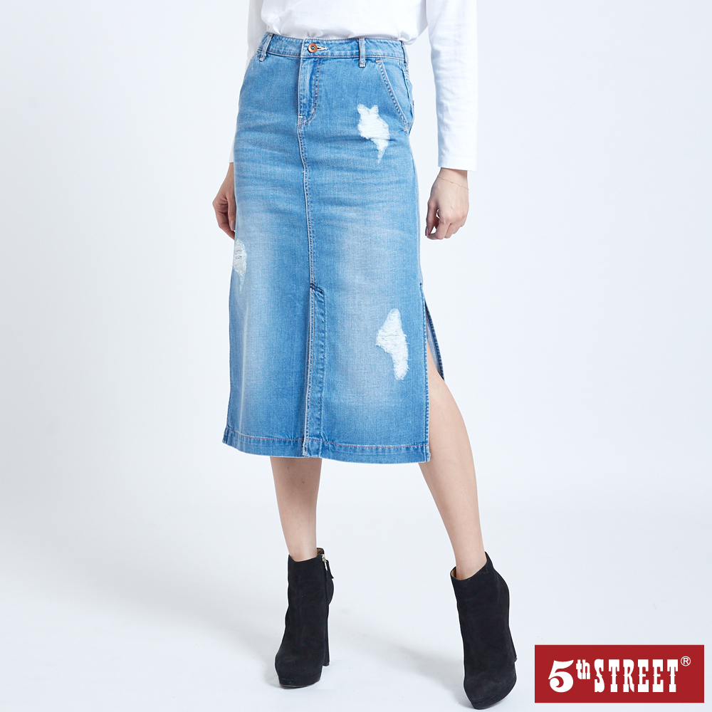 【5th STREET】男牛仔刷破短褲-中古藍 歷史價格詳細信息