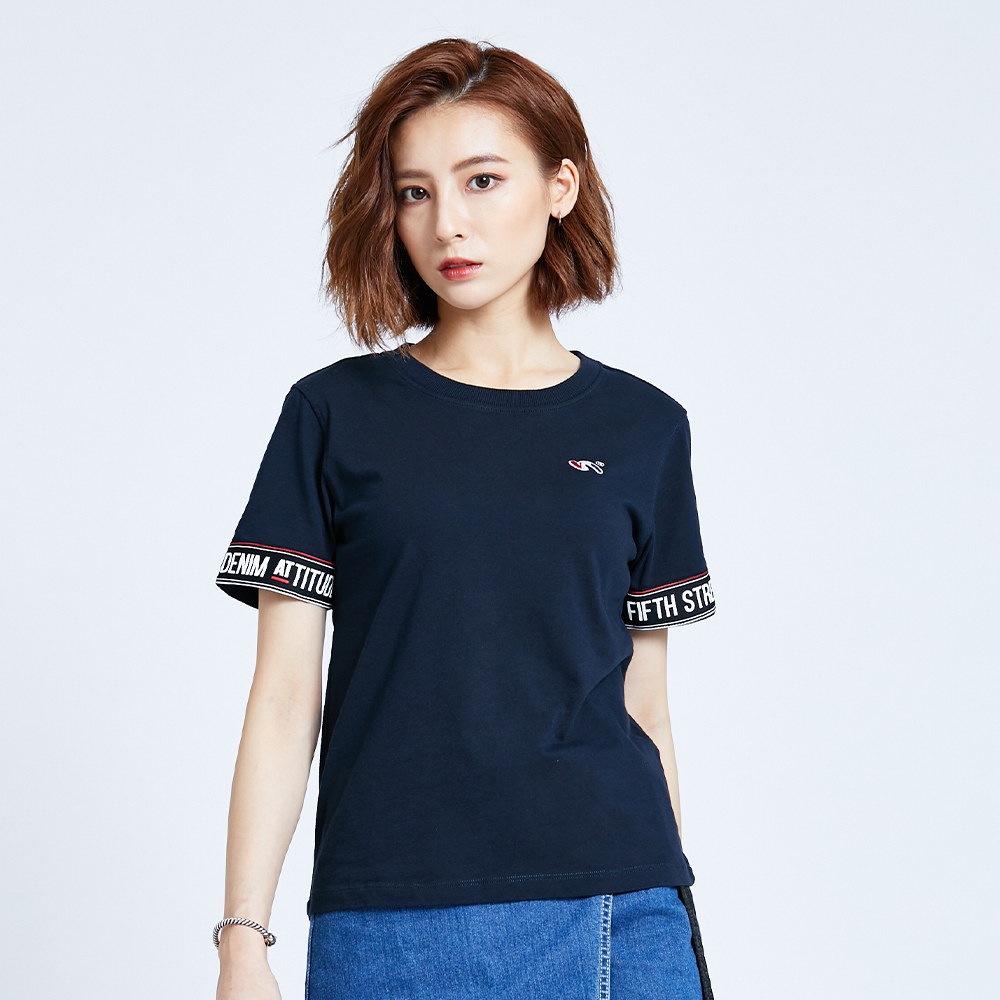 【5th STREET】女印花前短後長開衩短袖T恤-淺粉紅 歷史價格詳細信息