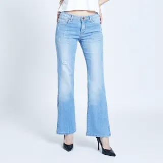 【5th STREET】女超彈性抽鬚微喇叭褲-拔淺藍 歷史價格詳細信息
