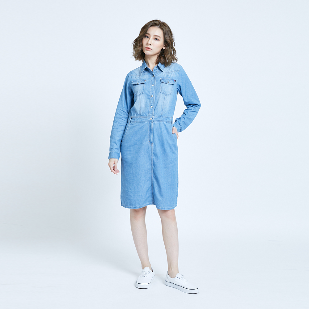【5th STREET】女牛仔長版長袖襯衫-拔洗藍 歷史價格詳細信息