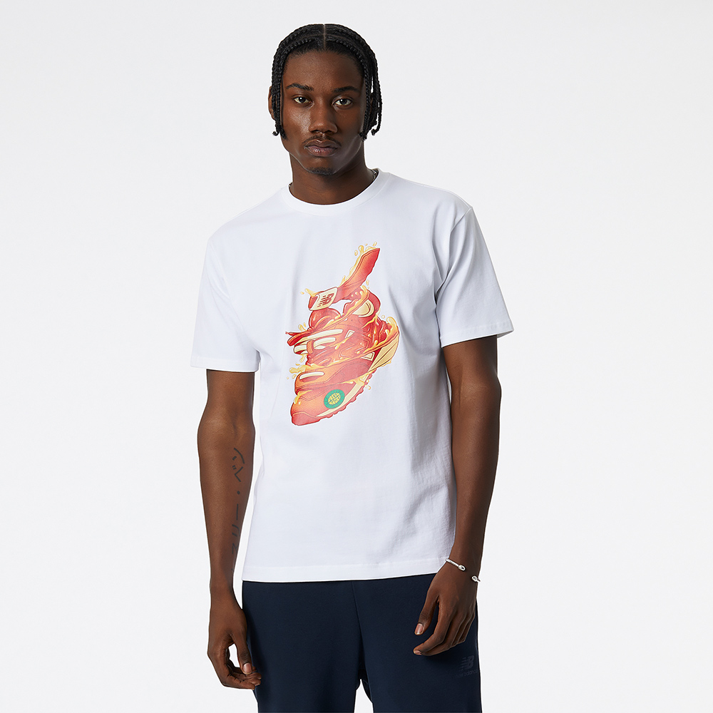 【NEW BALANCE】NB 短袖上衣_男裝_白色_AMT01575WT(亞版 版型正常) 歷史價格詳細信息