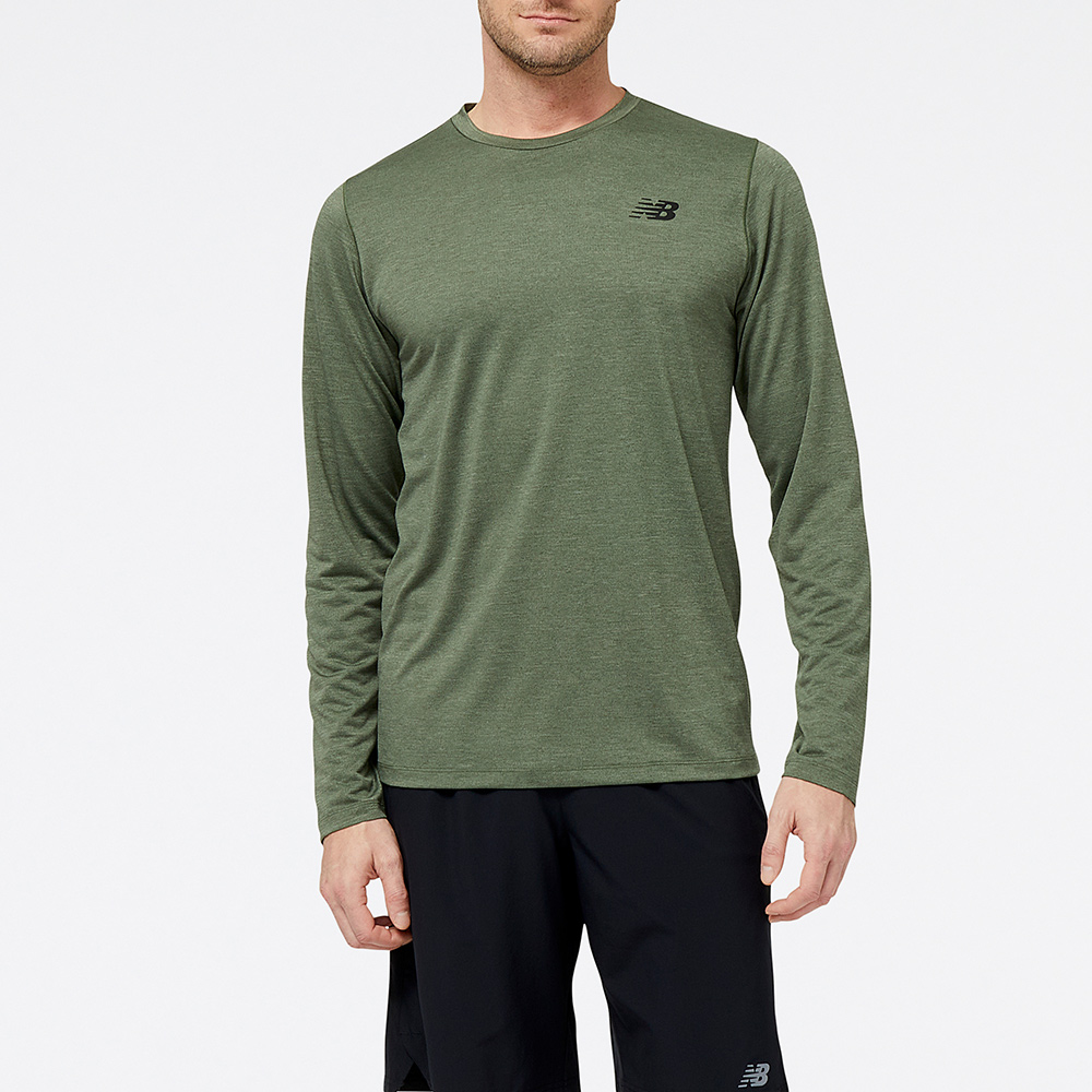 [New Balance]吸濕排汗長袖上衣_男性_黑色_MT43150BK 歷史價格詳細信息