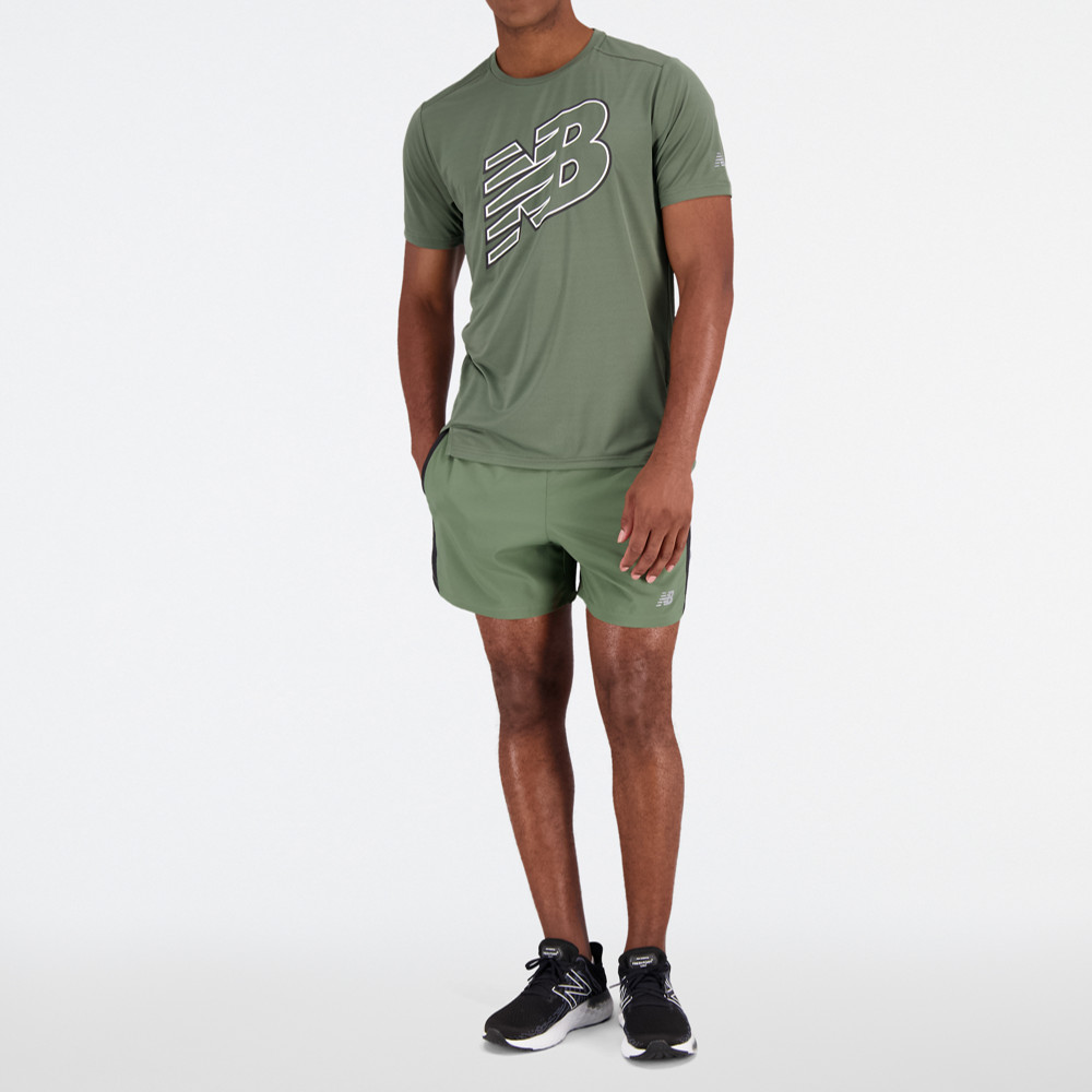 【New Balance】吸濕排汗短袖上衣_男性_黑色_MT43151BK 歷史價格詳細信息