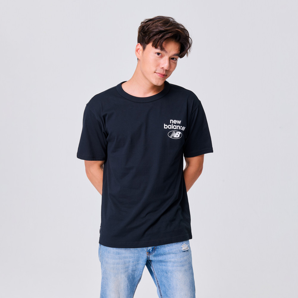 【New Balance】棉質短袖上衣_男性_黑色_MT41559BK 歷史價格詳細信息