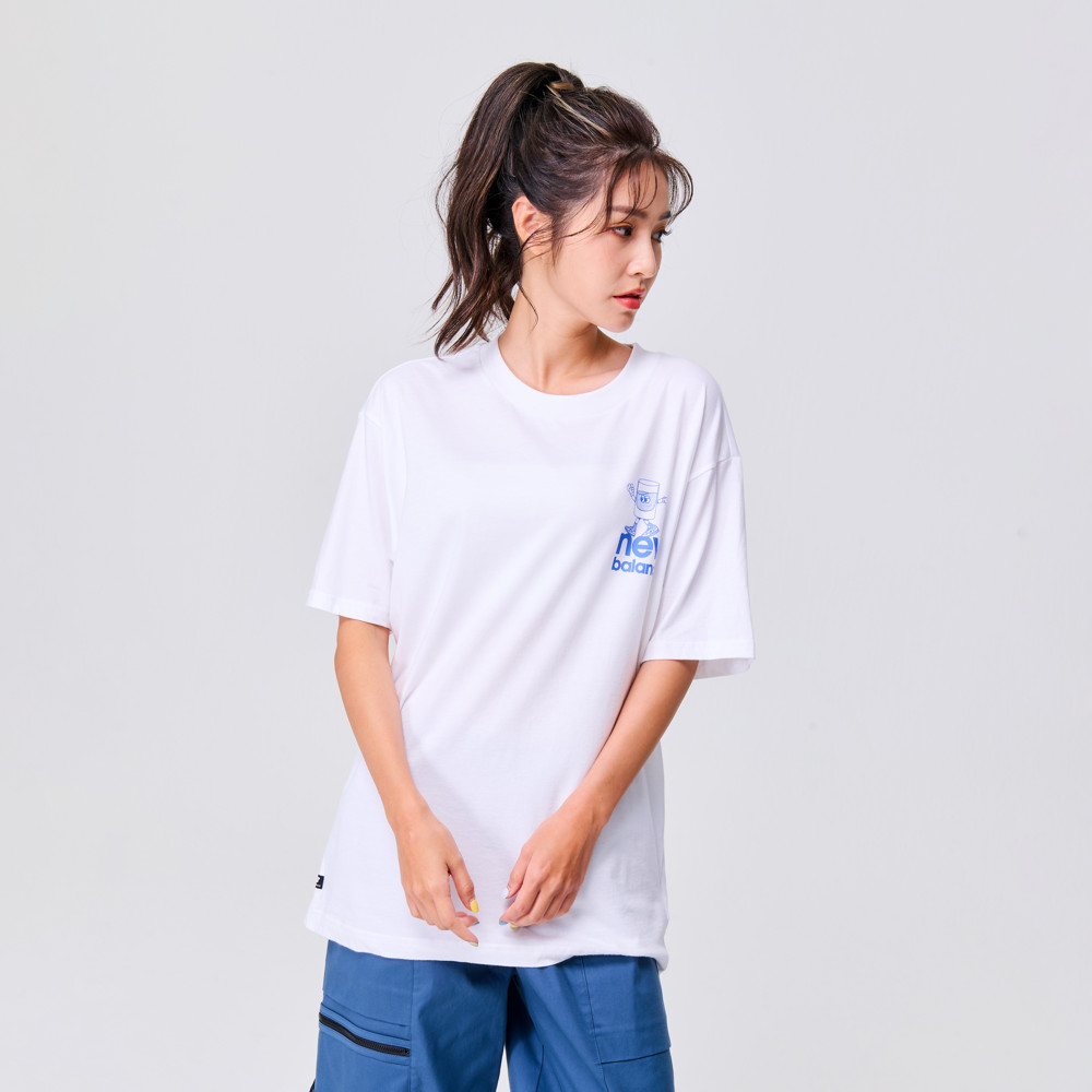 【New Balance】 NB 趣味插圖短袖上衣_男性_白色_AMT31562WT 歷史價格詳細信息