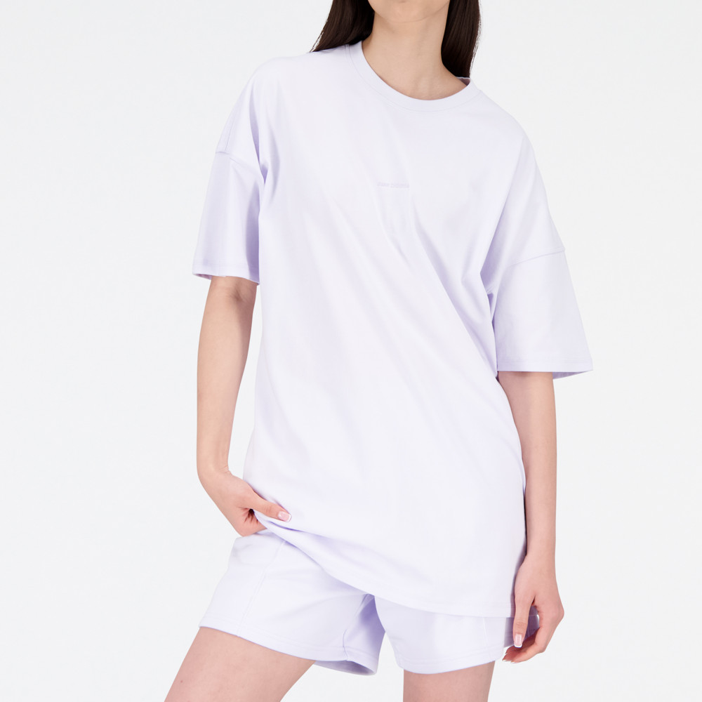 【New Balance】寬鬆棉質短袖上衣_女性_白色_WT41555WT 歷史價格詳細信息