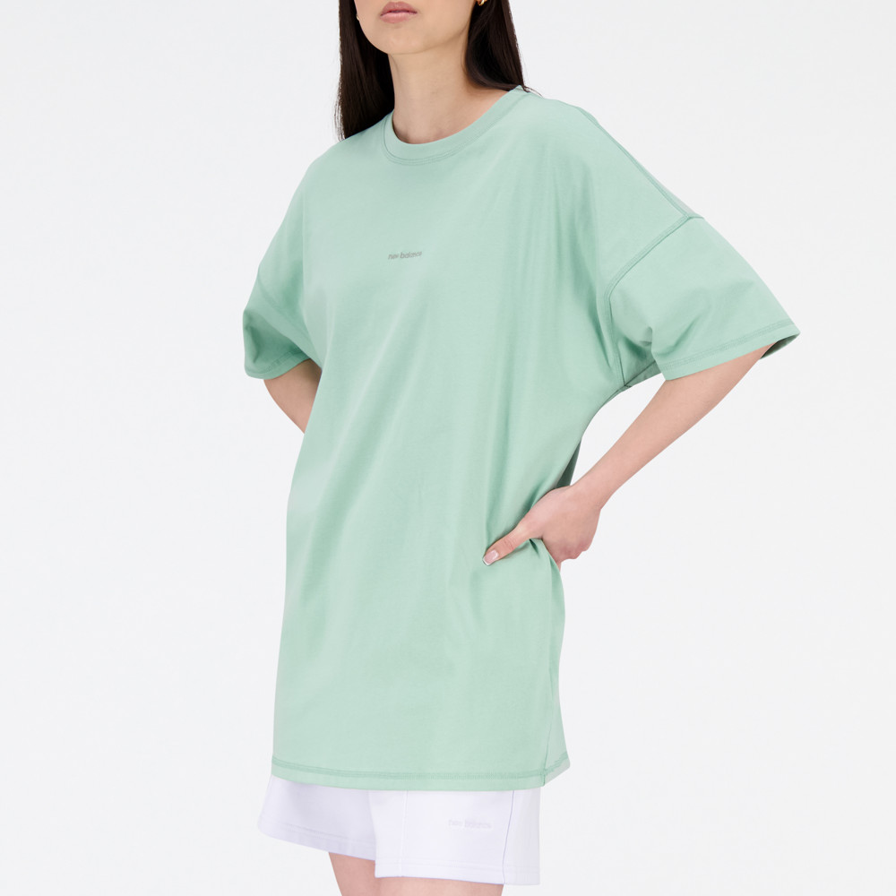 【New Balance】寬鬆棉質短袖上衣_女性_白色_WT41555WT 歷史價格詳細信息