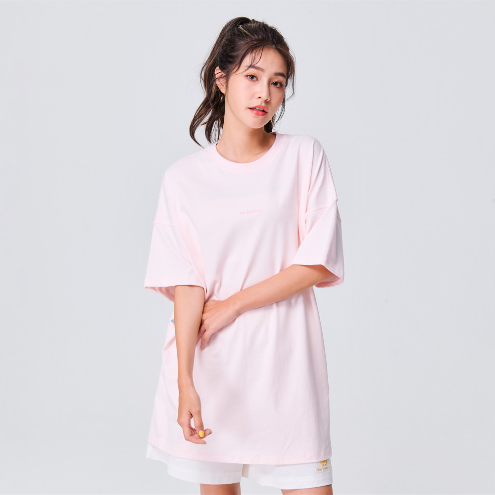 【New Balance】寬鬆棉質短袖上衣_女性_白色_WT41555WT 歷史價格詳細信息