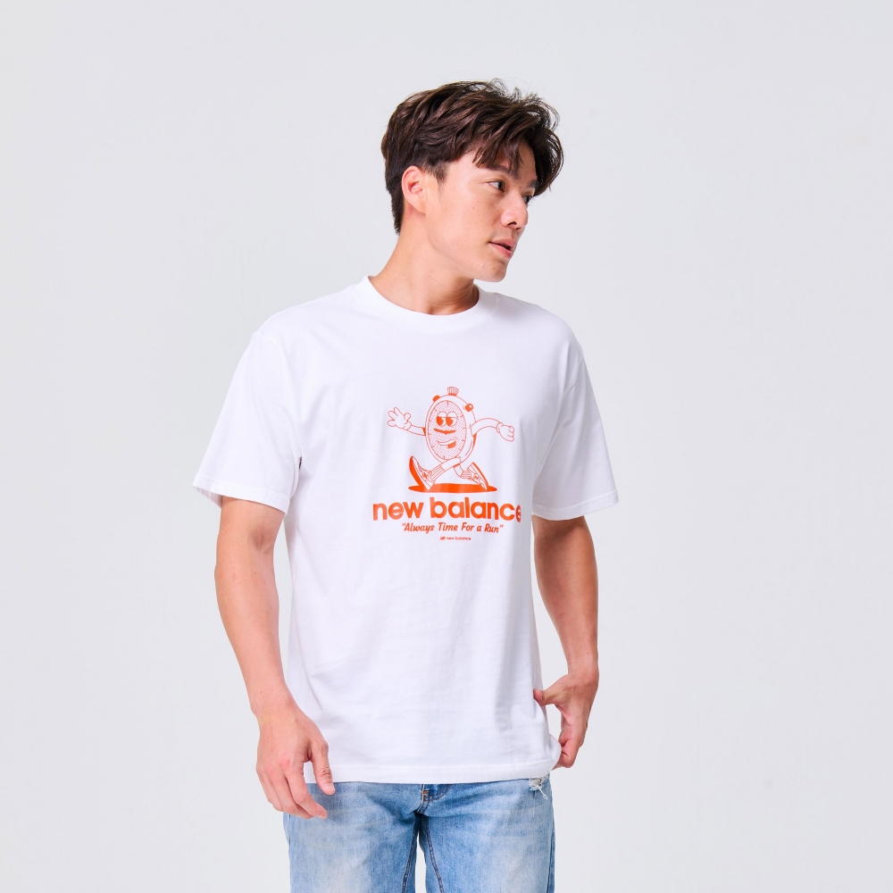 【New Balance】 NB 趣味插圖短袖上衣_男性_白色_AMT31562WT 歷史價格詳細信息