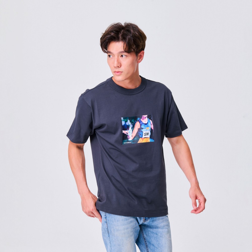 [New Balance]圓領插畫短袖上衣_男性_杏色_MT31551BE 歷史價格詳細信息