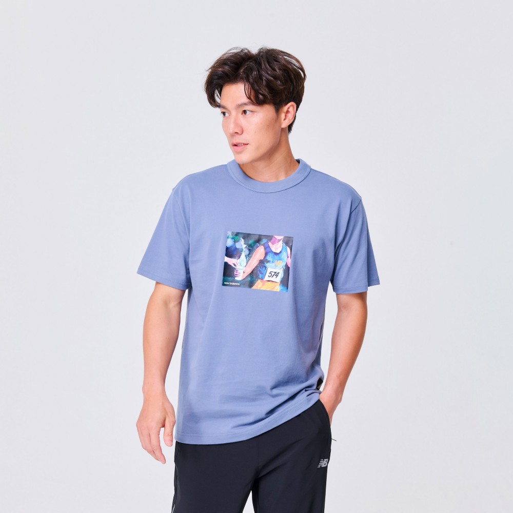 [New Balance]圓領插畫短袖上衣_男性_杏色_MT31551BE 歷史價格詳細信息