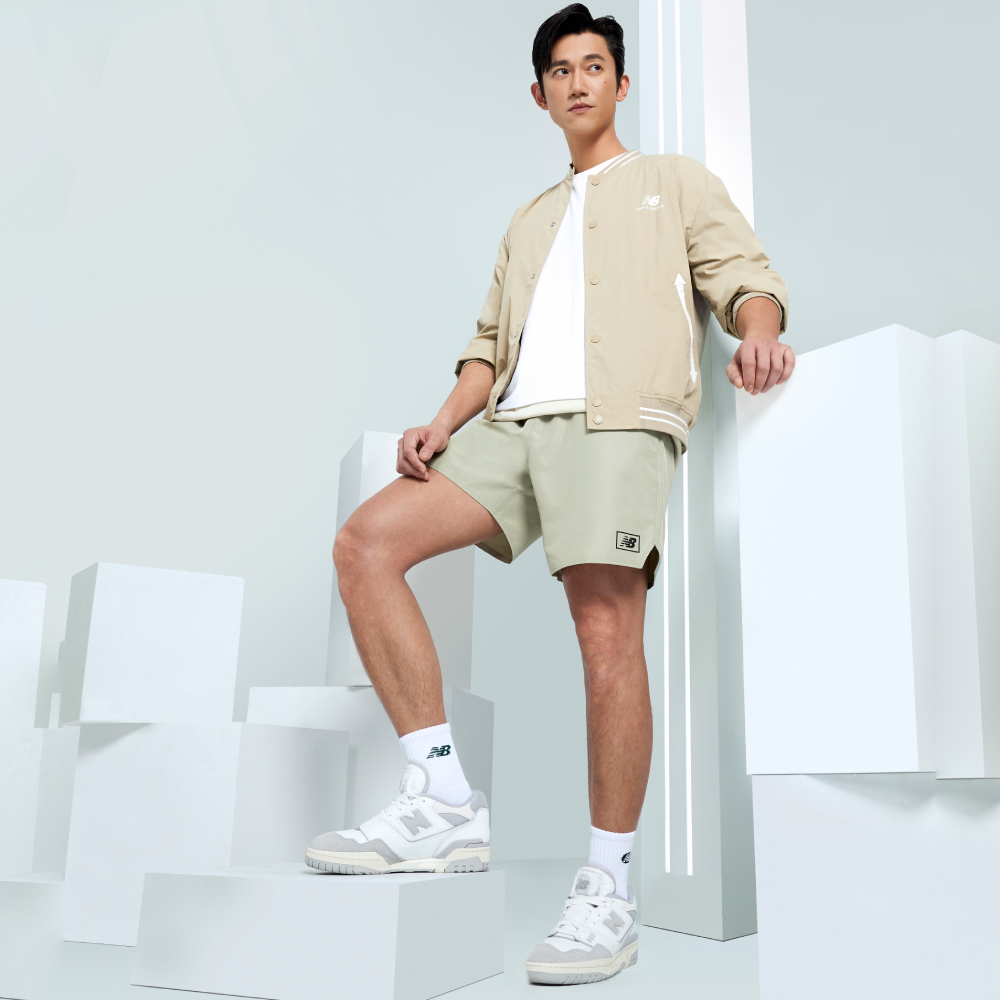 NEW BALANCE 短褲 NB 綠色 抽繩 休閒 滑面短褲 男 MS33513FUG 歷史價格詳細信息