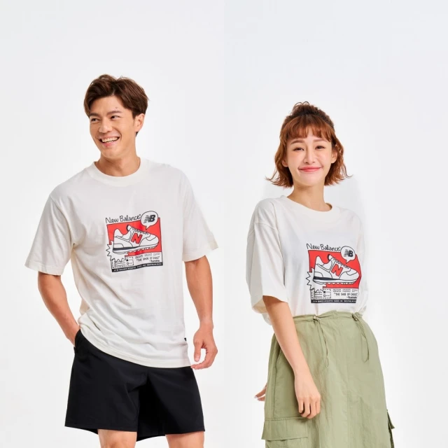 【New Balance】棉質插畫短袖上衣_男性_白色_MT41593SST 歷史價格詳細信息