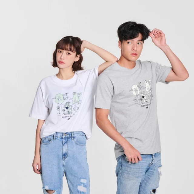 【New Balance】 NB 趣味插圖短袖上衣_男性_白色_AMT31562WT 歷史價格詳細信息