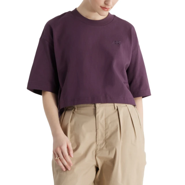 【New Balance】前短後長棉質短版上衣_女性_果綠色_WT43536NUM 歷史價格詳細信息