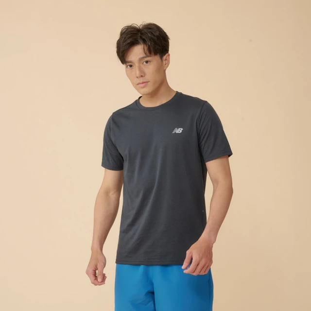 【New Balance】吸濕排汗短袖上衣_男性_黑色_MT43151BK 歷史價格詳細信息