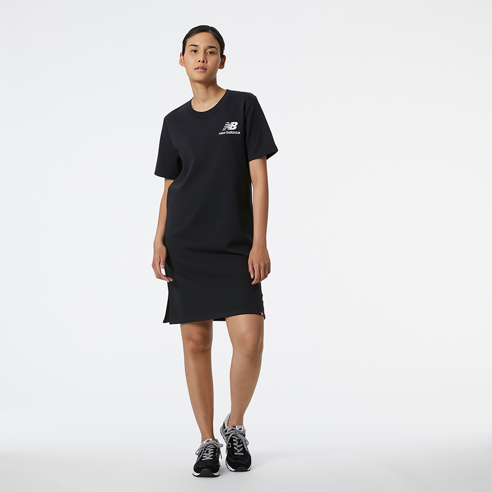 New Balance 連身裙 Essentials Dress 灰 白 女款 洋裝 長版 寬鬆 上衣 短袖 NB WD31502AG 歷史價格詳細信息