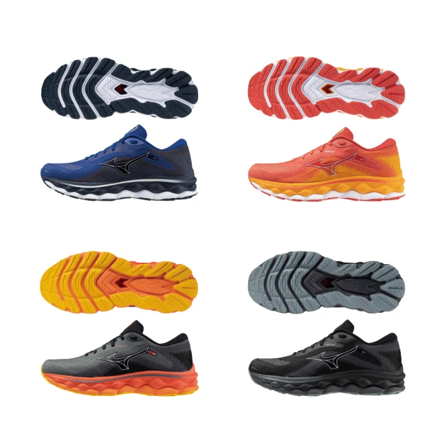 Mizuno 美津濃 慢跑鞋 Wave Sky 7 男鞋 橘 黑 頂級回彈 ENERZY CORE中底 J1GC2302-05 歷史價格詳細信息