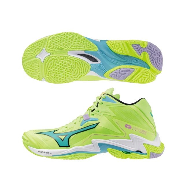 Mizuno 美津濃 排球鞋 Wave Lightning Z8 Mid 男鞋 螢光綠 藍 中筒 室內運動 羽排鞋 V1GA2405-11 歷史價格詳細信息