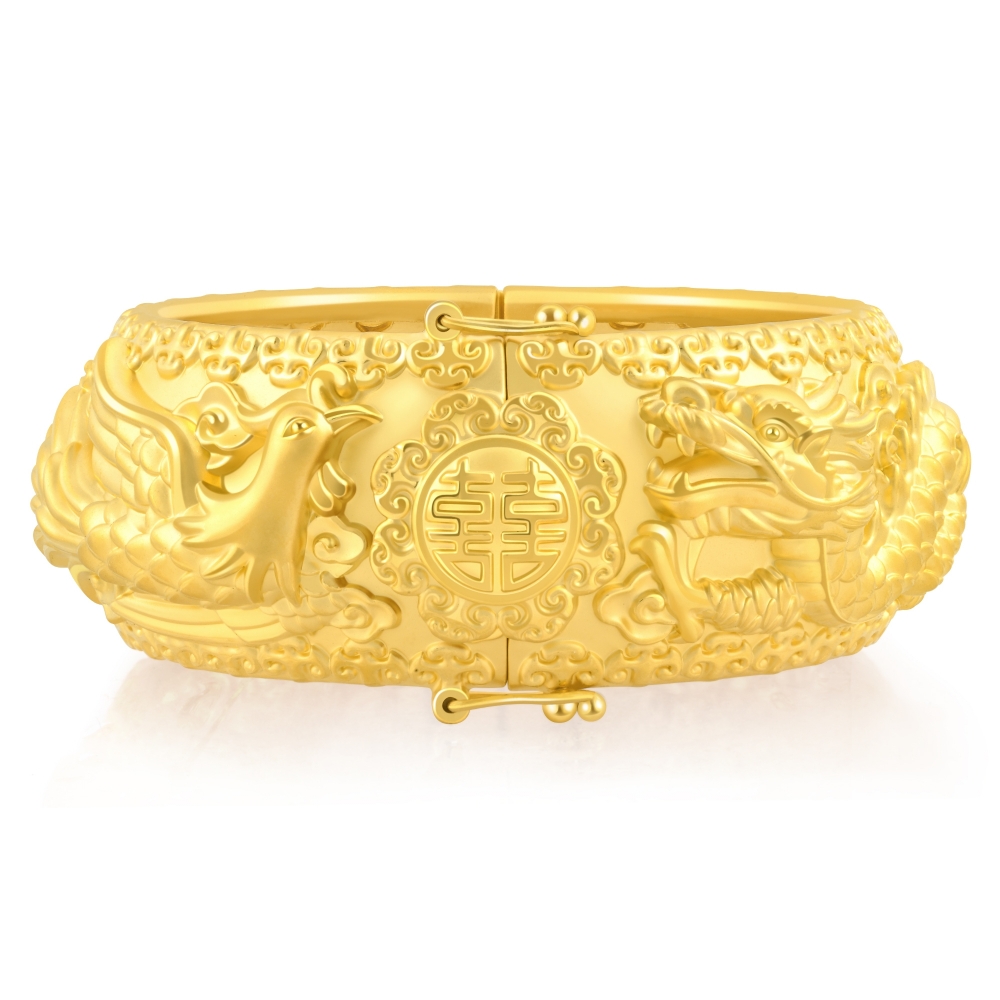 點睛品 龍鳳呈祥 婚嫁黃金手鐲_計價黃金(07號) 歷史價格詳細信息