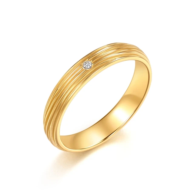 黃金女戒指 方形刻紋白鑽戒 9999純黃金戒指 | 晶漾金飾鑽石JingYang Jewelry 歷史價格詳細信息