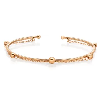 點睛品 Wrist Play 18K玫瑰金簡約心型雙鍊鑽石手環 歷史價格詳細信息