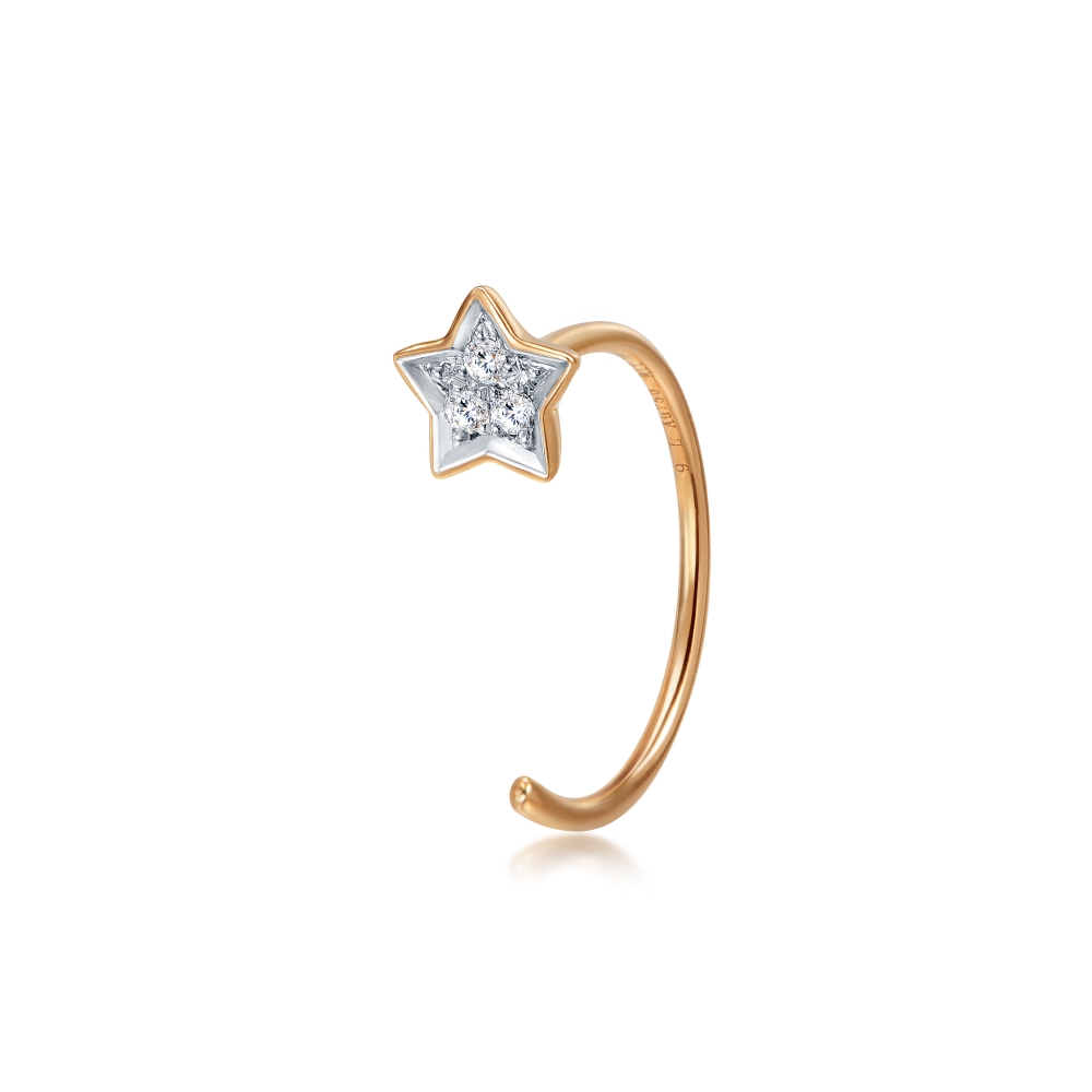 點睛品 Ear Play 18K玫瑰金極簡線條鑽石耳環/耳線 歷史價格詳細信息