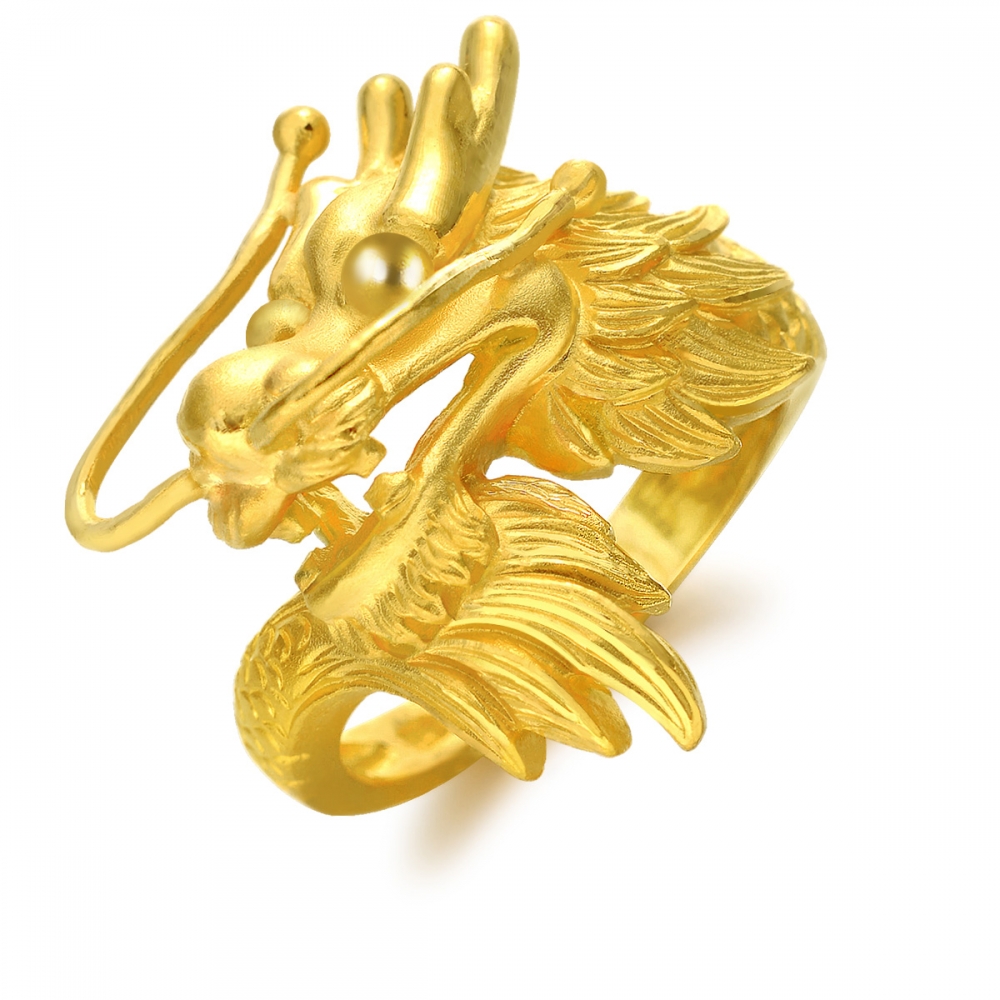 點睛品 龍鳳呈祥婚嫁 黃金戒指 鳳 _計價黃金 歷史價格詳細信息