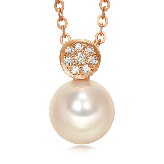 點睛品 La Pelle 日本AKOYA珍珠18K金鑽石耳環_一對(8mm) 歷史價格詳細信息